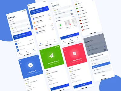 Fax Apps app apps blue colors design document fax figma gradient ui ui ux ux