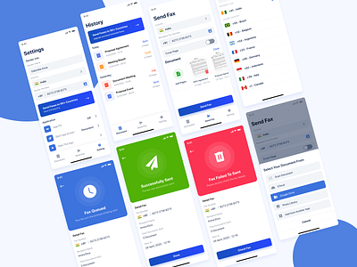 Fax Apps app apps blue colors design document fax figma gradient ui ui ux ux