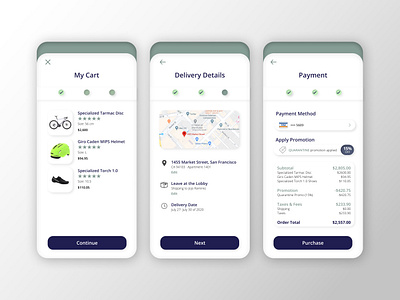 Daily UI #2 - Credit Card Checkout bike card cart checkout credit creditcard daily daily ui dailyui dailyuichallenge lean minimalist mobile mobile app mobile ui multi step online shop progress