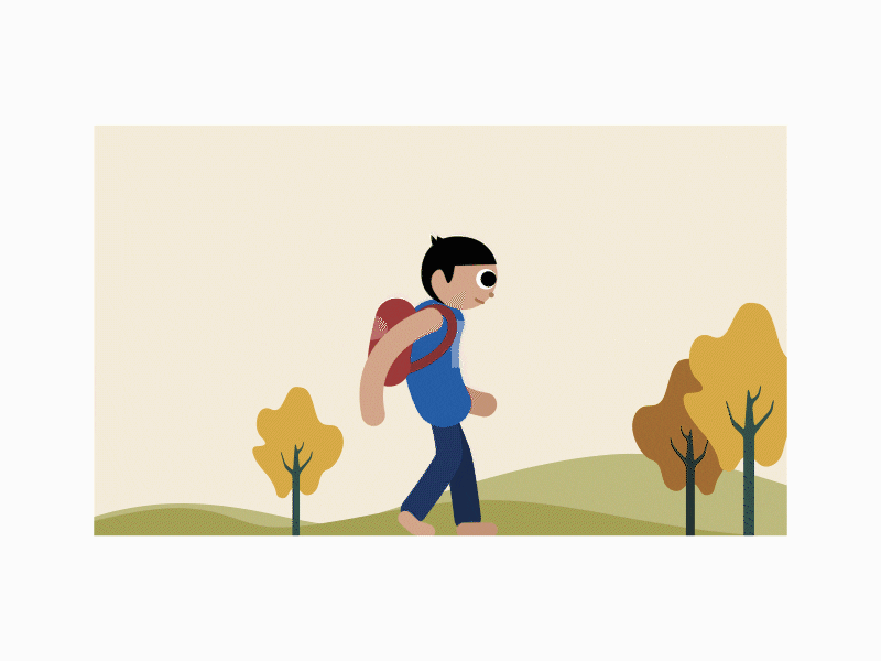 Park walk. 2020 2danimation adobeillustator aftereffects animatedgif animation boy design evening illustration park trees ui walk walkcycle