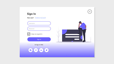 Sign In Desktop sign in sign in form sign in page sign in screen sign in ui signup ui vector web