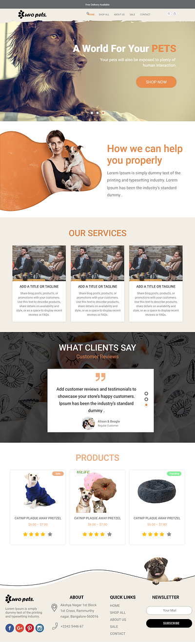 Website Template animal design love lover web website design
