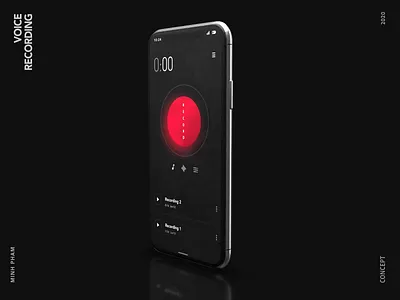 Voice Recording App 3d ai animation app asian interaction minh pham mobile mockup motion product design recording ui uidesign ux vietnam voice