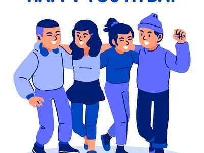 Hand Drawn Youth Day people hugging together character design characters design illustration peoples vector