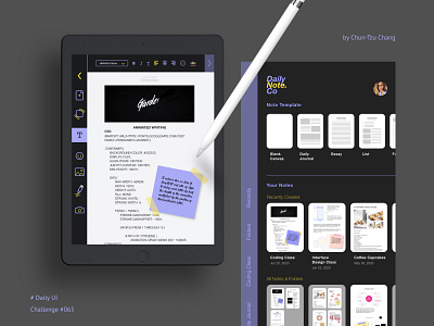 DailyUI #065 - Notes Widget daily 100 challenge daily ui dailyui dailyuichallenge interface design ipad note ui ui 100day ui design uidesign ux design