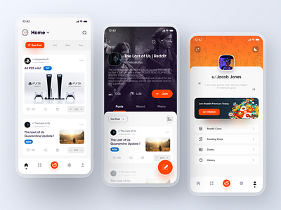 Reddit App Redesign 2020 app clean color pallete comments design figma flat game home icon logo mobile app news post reddit reddit app redesign ui ux