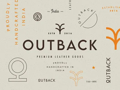 Branding & Logo Development for Outback 🌱 accessories branding clothing emblem fashion leather logo logotype masculine monogram typo vintage