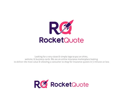 RocketQuote branding clean creative design icon rocket
