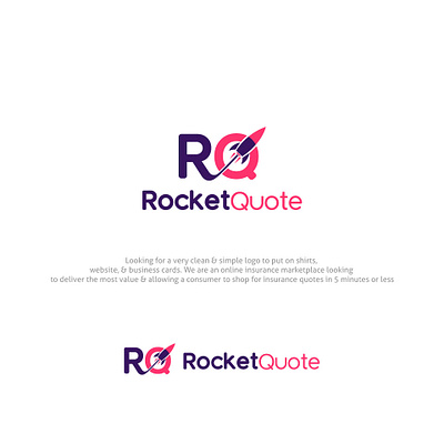 RocketQuote branding clean creative design icon rocket