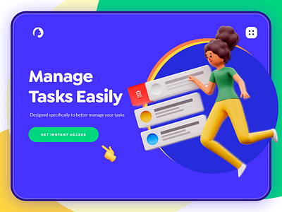 Task Management Tool 3d art 3d design app design call to action colorful gradient header design hero banner illustration illustrator landing landing design landing page design management app managment minimal modern design ui ui design ux