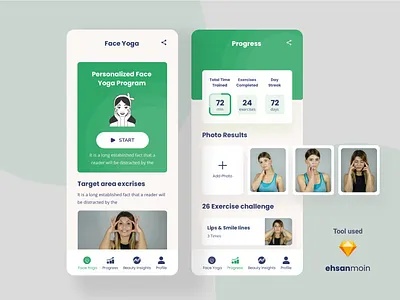 Face Yoga IOS app #03 app design app ui app ui design clean clean app clean app design creative illustration ios app ios app design ios app development ios ui mobile app design mobile ui ui ux yoga app yoga pose