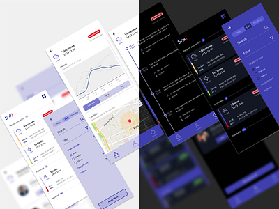 Enki - emergency monitoring app cards darkmode material design ui ux