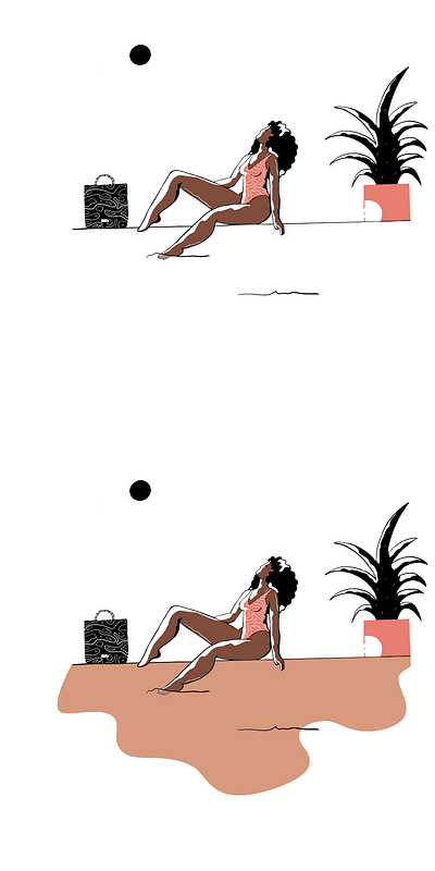 Summer time beach character character design design female girl human body illustration minimal pool procreate simplistic summer