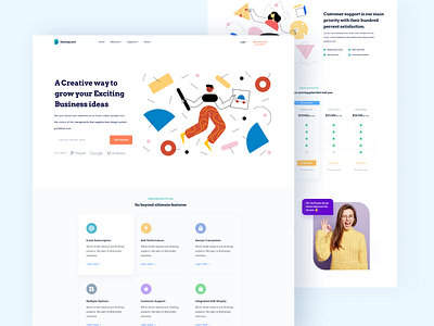 Digital agency landing page clean design clean ui corporate agency illustration creative design interaction landing page design minimal modern design ui ux vector art web design website homepage