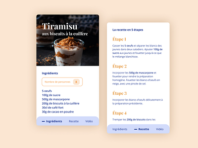 #dailyui #040 Recipe 040 dailyui mobile recipe