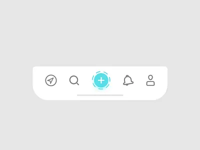Daily UI Challenge #090 - Create New add animation app create daily ui daily ui 90 daily ui challenge document icons interration mobile nav navigation bar new tabbar ui ui design