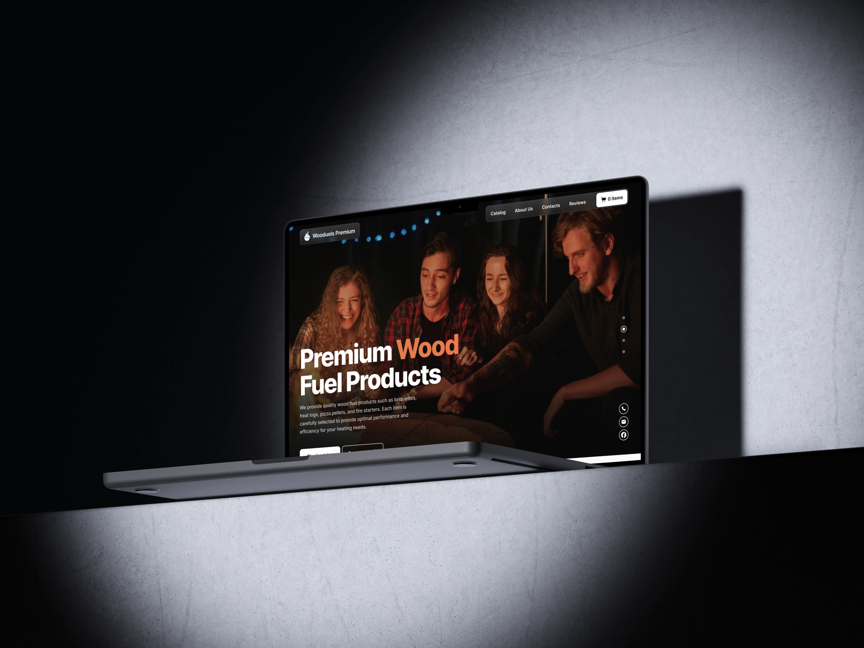 Landing Page, Dark Mode, Wood Fuels, pt.2 dark mode dark theme design interface landing landing design landing page landing page design mobile mobile design product product design ui user experience user interface ux web web design wood fuels wood landing