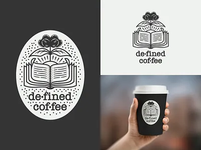 Defined Coffee badge branding design engraving etching illustration logo peter voth design vector