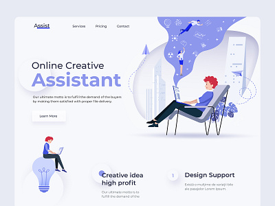 Online Assistant Website agency landing page agency website clean clean ui colorful colorfull creative design agency digital marketing illustration marketing marketing website minimal online assistant product design seo ui. ux virtual assistant web design