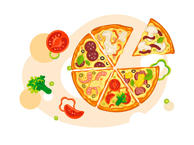 Pizza business design flat illustration pizza ui ux vector website