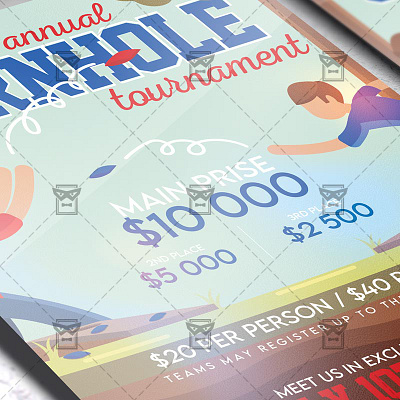 Cornhole Tournament - Flyer PSD Template hole