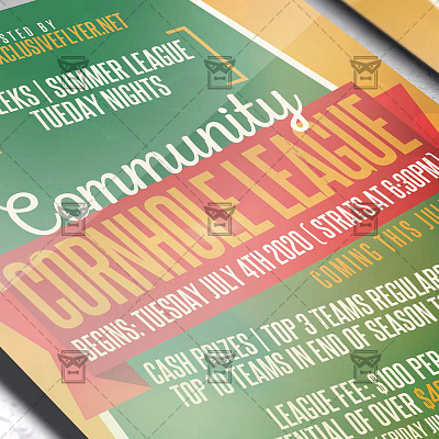 Cornhole League - Flyer PSD Template hole