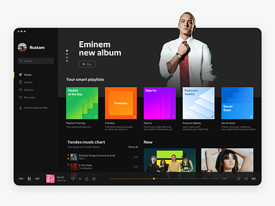 Yandex Music Desktop clean ui design desktop app macosx music music app playlist search music ui ux web client yandex yandex music