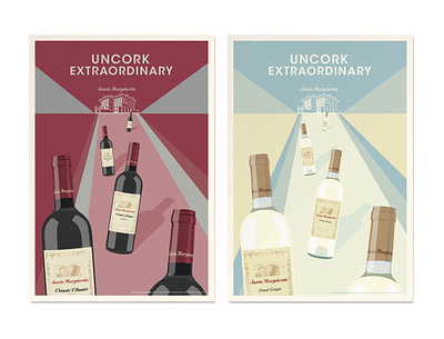 Santa Margherita Uncork Extraordinary branding design illustration poster poster design vector vinatge wine