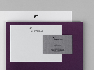 Boomerang. Car rental startup. brand branding business cards identity letterhead logo logotype luxury minimal minimalism