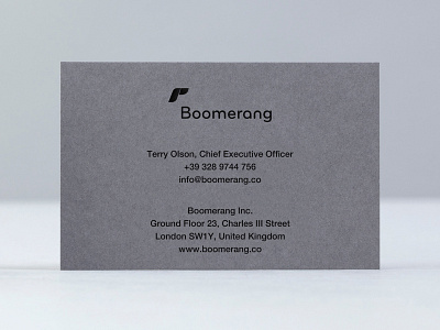 Boomerang. Car rental startup. brand branding business cards identity letterhead logo logotype luxury minimal minimalism