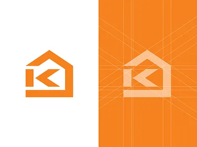 House + Letter K - Logo design grid grid logo home house icon letter letterk logo logo design logodesign logotype mark minimal