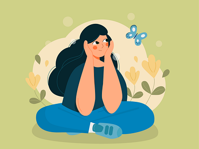 Girl and 🦋 ai amazing design illustraion illustration art pixel vector