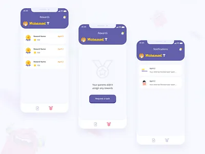 GiddyUp App assign task assignment child app children dribbble best shot kids kids app mobile app design notification parents product design rewards rewards app task manager tasks trendy ui ux design user experience design user interaction user interface design