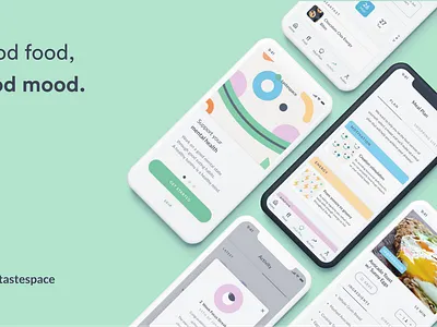 Tastespace | app to improve your mood through food app design food illustration mood ui ux