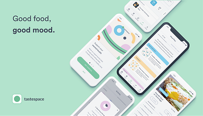 Tastespace | app to improve your mood through food app design food illustration mood ui ux