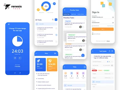 Pomodoro App for iOS/Android android app design app design drag and drop graph illustration illustrator ios app design list pomodoro pompadour task task list task management task manager timer timer app