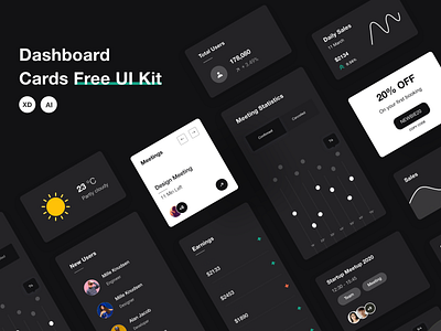 Dashboard Cards - Free UI Kit | Dark Mode | Freebie cards cards design cards ui charts dashbaord dashboard app dashboard design dashboard ui freebie graphs product design product page products uidesign uxdesign web design website website concept website design websites