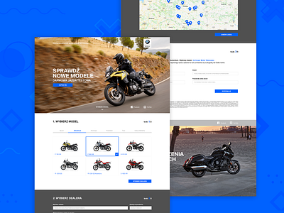 BMW Landing Page agency blue business car dealer generator illustration landing landing page layout leads marketing mdevelopers motocycle motor newsletter sales ui ux website