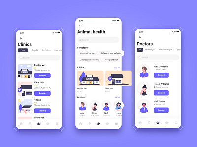 My Pet App animal clinic design dogs illustration ui ux