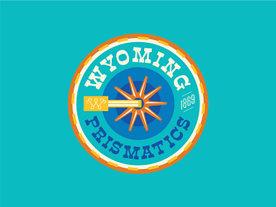 Wyoming Prismatics - Logo Concept on Teal branding cowboy design logo prismatic prismatics soccer soccer kit spur teal typography wyoming