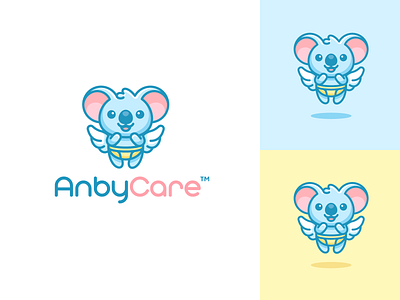 Angel Koala adorable angel animal baby brand branding care character children cute diaper fun identity illustrative logo koala logo logo illustration mascot playful wings