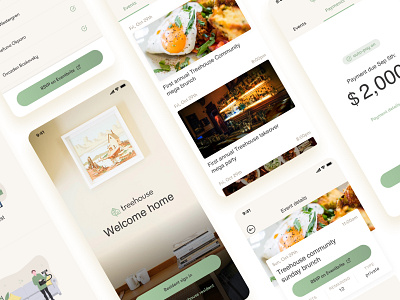 Co-Living Mobile App app design home illustration mobile mobile app ui ux