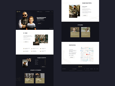 Barbershop in Mocow barbershop design landing landingpage minimalism ui ux webdesign website