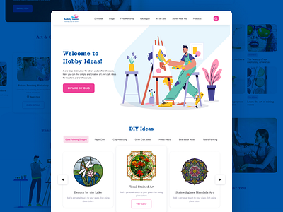 Hobby ideas - Web UI arts and crafts blog design creative design dailyui dailyuidesign design diy craft ideas figma flat illustration illustrator instagram post minimal ui uichallenge uidesign uidesigns uiinspiration website workshop