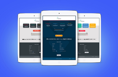 simulare 2 blue landing page tablet tablet simulation ui uiux ux web design