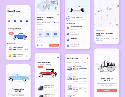 Car services App app design illustration ui ux