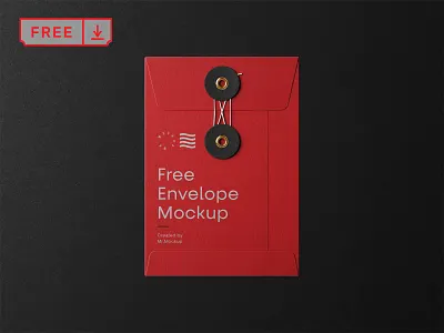 Free Small String Envelope Mockup branding design download envelope free identity mockup print psd stationery template typography