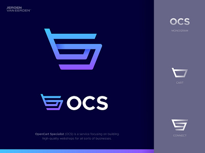 OpenCart Specialist - Logo Design 🛒 branding cart connect creative logo ecommerce identity logo design logo redesign monogram ocs online open open cart shop specialist webshop website