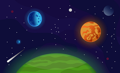 Space and planet background. звезды комета космос планеты полёт