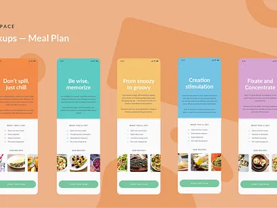 Tastespace App - good food, good mood app design food illustration mobile mobile ui mood userexperience userinterface ux